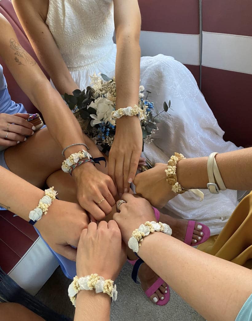 pulseras de flores para bodas en Madrid