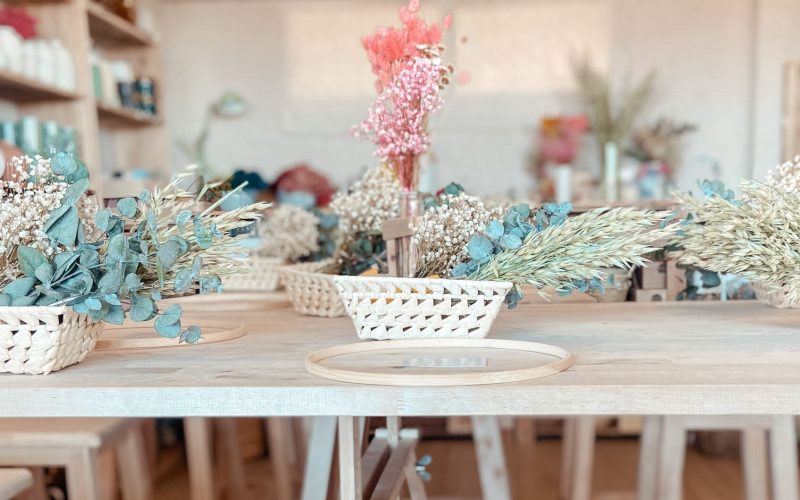 TALLER FLORES BASTIDORES CON FLORES PRESERVADAS
