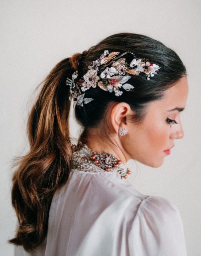 Tocado Novia Boda Charo Lopez Atelier