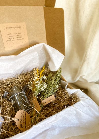 Pack Taller Floral Mini Flores Preservadas en tonos cremitas y amarillos