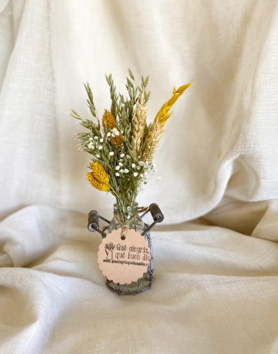 Pack Taller Floral Mini Flores Preservadas en tonos cremitas y amarillos