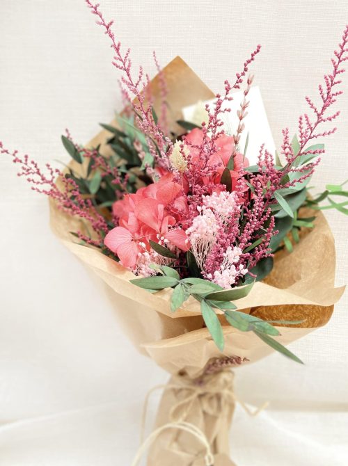 Ramito de Flores Preservadas_Tonos Rosados_Marie en tonos rosados y verdes