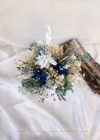 Ramo Preservado Novia en tonos azules y blancos