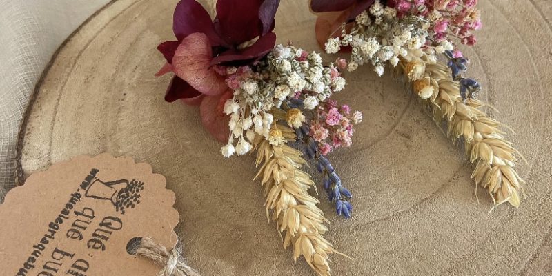 Prendidos a juego con el ramo de novia