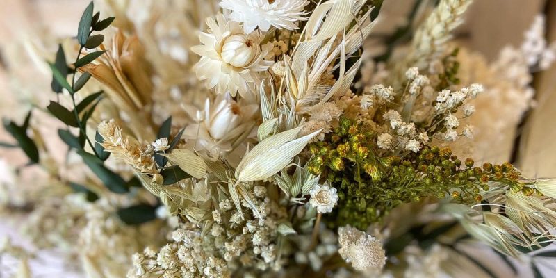 Ramo de Novia con flores preservadas con estilo rústico y campestre