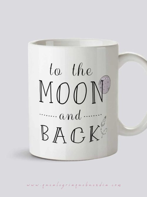 Taza de ceramica con mensaje To the moon and back